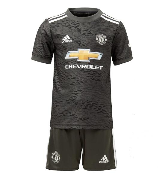 Kids Manchester United Away Soccer Youth Kits Shirt With Shorts 2020/21